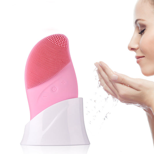 Wireless charging silicone face brush