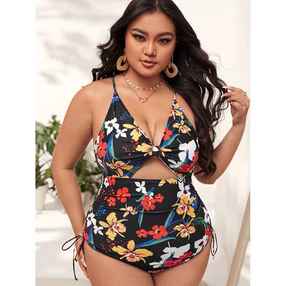 One-piece Swimsuit Fat Woman Plus Size Bikini Hollow Push Up