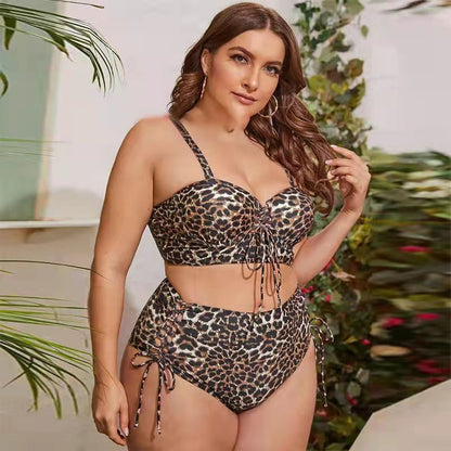 Fat Woman Leopard Print Hard Bag Bikini